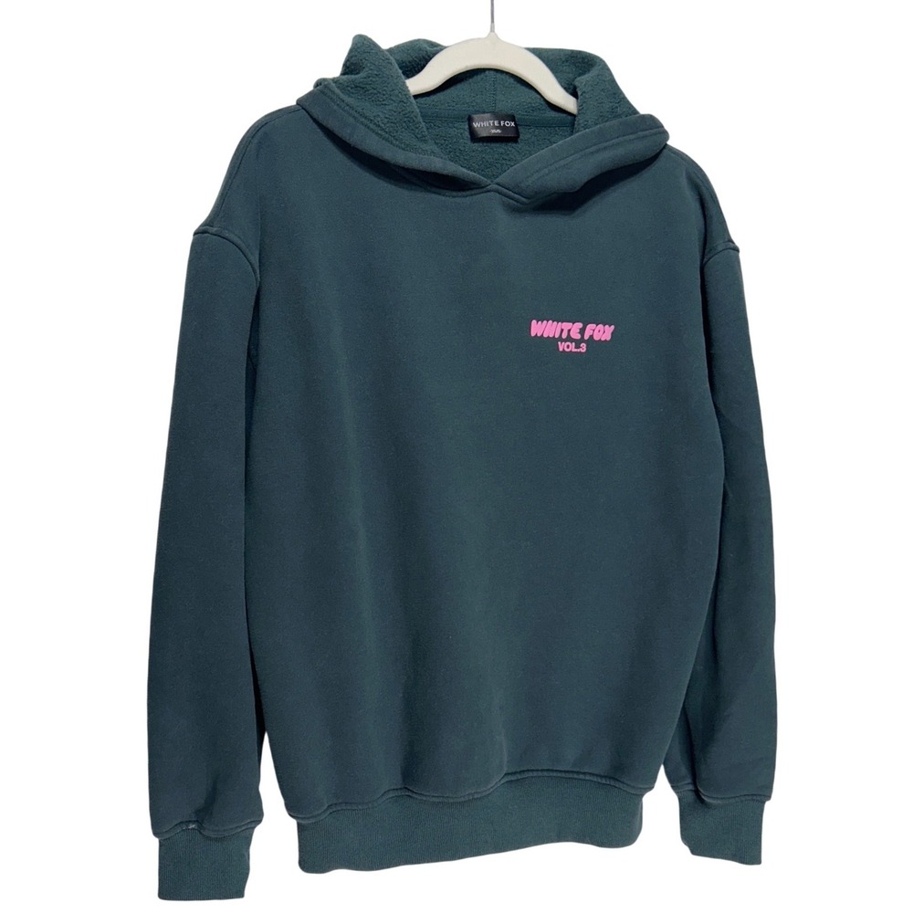 White Fox Vol 3 Hoodie Oversized Green Pink Puff Print Logo XS/S Retail $70